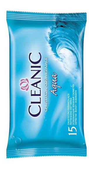 Cleanic Aqua - Chusteczki odświeżające do twarzy i ciała
