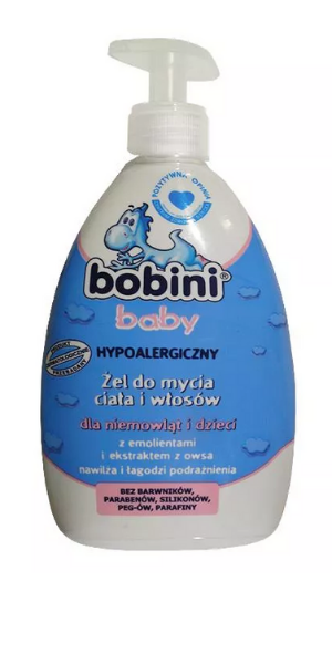 Bobini, Baby, Hypoalergiczny żel do mycia ciała i włosów dla niemowląt i dzieci