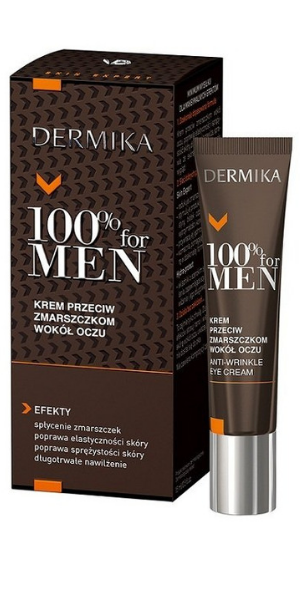 Dermika, 100% For Men, Krem przeciwzmarszczkowy pod oczy dla mężczyzn