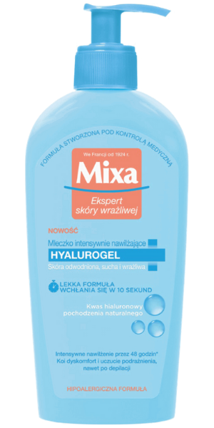 Mixa, Hyalurogel, Intensywnie nawilżające mleczko do ciała