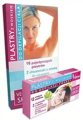 Velvet Skin - Mix plastrów z woskiem do depilacji ciała i bikini