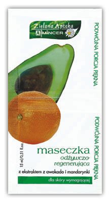 Maseczka odżywczo-regenerująca z ekstraktem z awokado i mandarynki