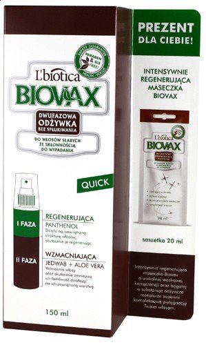 Biovax Quick - dwufazowa odżywka bez spłukiwania do włosów słabych ze skłonnością do wypadania