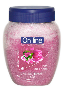 On Line - Aromatyczna sól do kąpieli w mleku i płatkach róż