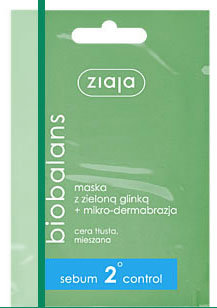 BioBalans - maska z zieloną glinką + mikro-dermabrazja - cera tłusta, mieszana