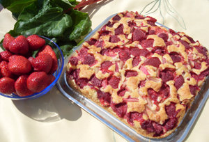 Ciasto truskawkowo– rabarbarowe