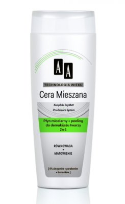 AA Cera Mieszana - płyn micelarny + peeling do demakijażu twarzy 2w1