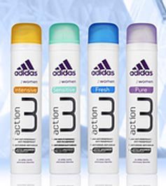 Adidas Action 3 - Intensive for women - antyperspirant w spray'u