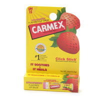 Carmex Strawberry Flavored Lip Balm - balsam do ust truskawkowy SPF 15