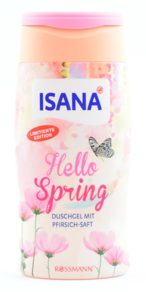 Isana, Hello Spring, Duschgel mit Pfirsich-Saft (żel pod prysznic z sokiem brzoskwiniowym)