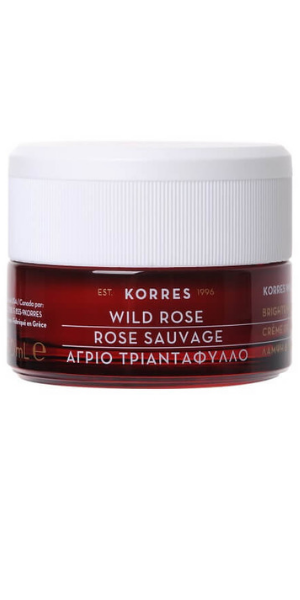 Korres, Wild Rose, 24 Hour Moisturizing & Brightening Cream (nawilżający i rozjaśniający krem z dzikiej róży)