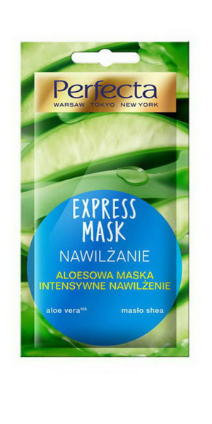 Perfecta, Express Mask, Nawilżanie, Aloesowa maska „Intensywne Nawilżenie” (nowa wersja)