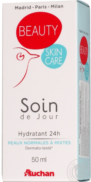 Auchan, Beauty Skin Care, Soin de Jour Hydratant 24h (Krem do twarzy skóra normalna i mieszana nawilżający)