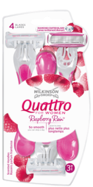 Wilkinson, Sword, Quattro for Women Raspberry Rain (4-ostrzowa maszynka do golenia dla kobiet)